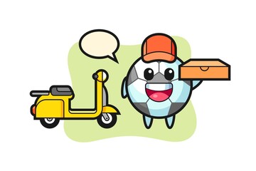 Character illustration of football as a pizza deliveryman