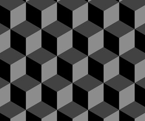 Obraz premium Geometric vector background. Seamless pattern cubes shapes. Abstract decoration. illustration - Vector