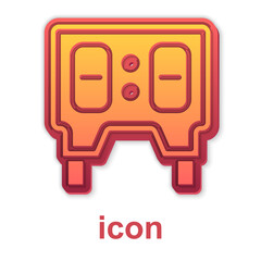 Gold Sport baseball mechanical scoreboard and result display icon isolated on white background. Vector