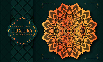 Luxury mandala background with golden arabesque pattern arabic islamic east style.decorative mandala for print, poster, cover, brochure, flyer, banner,  blue, pink, turquoise, purple