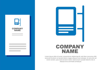 Blue Road traffic sign. Signpost icon isolated on white background. Pointer symbol. Isolated street information sign. Direction sign. Logo design template element. Vector