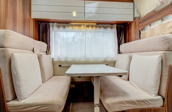 interior of a mobile home. Motorhome inside.