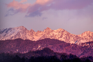 sunrise in the mountains