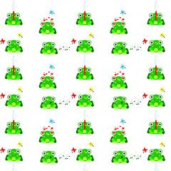 Joyful frogs. Pattern for children.