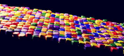 Obraz premium Honeycomb pattern in rainbow colors background