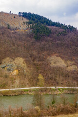 Road near river. Bosnia and Herzegowina. Zenica