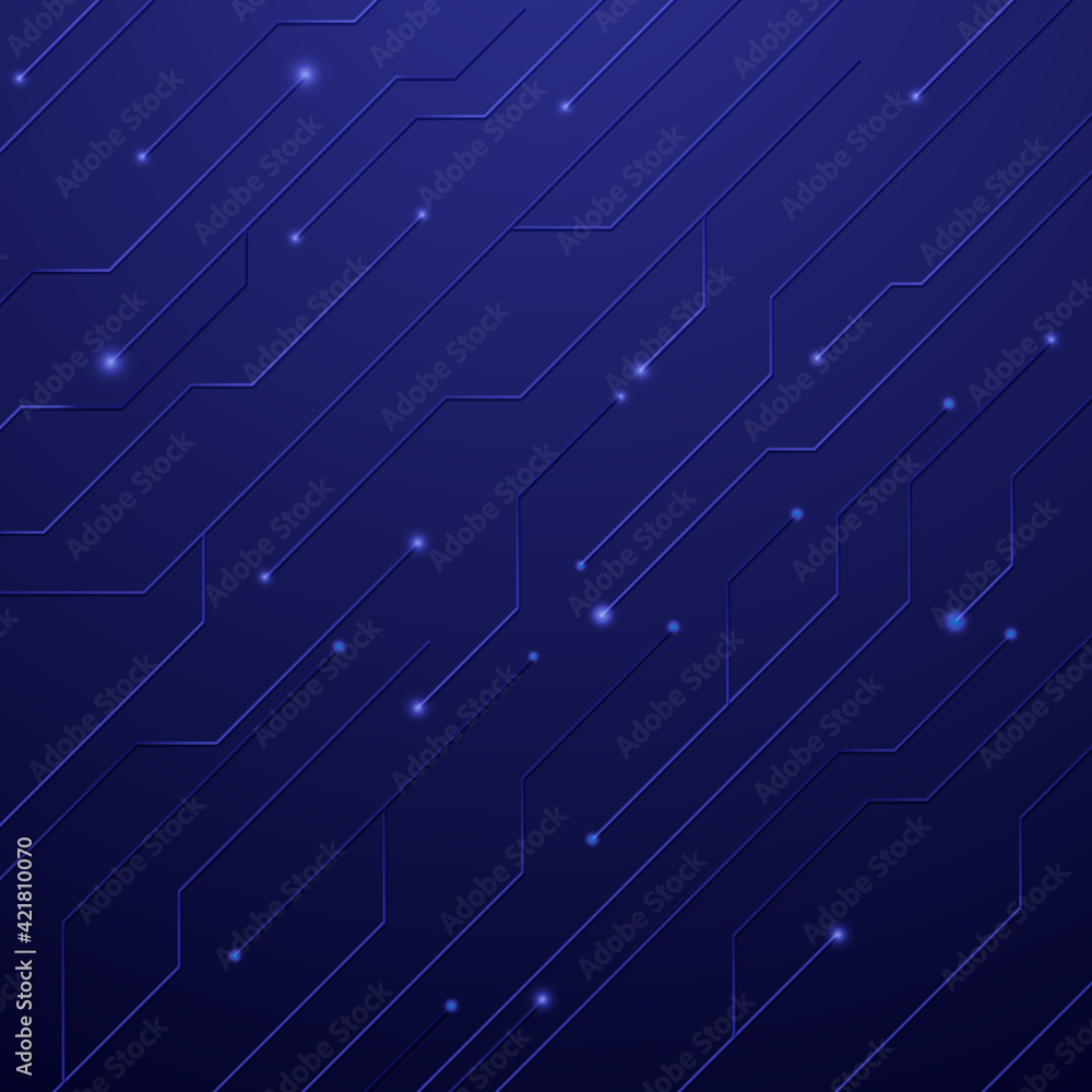 Poster abstract circuit board technology digital hi tech on dark blue background. 3d vector illustration