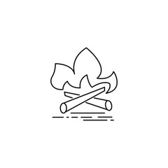 Campfire line icon on white background  image