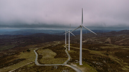 wind turbine on a mountain
