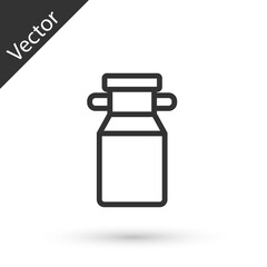Grey line Can container for milk icon isolated on white background. Vector