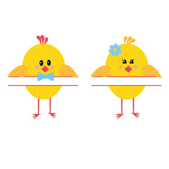 Chicken with space for text, color vector isolated illustration