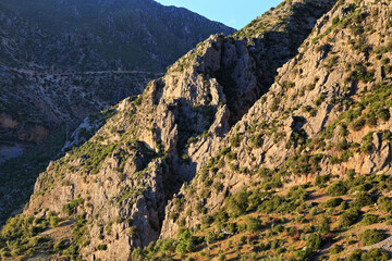 Aerial view of the mountains in Chefchaouen (Chaouen), Morocco.