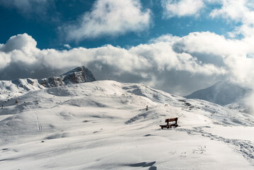 Fototapeta na wymiar Italian Dolomites ready for winter season