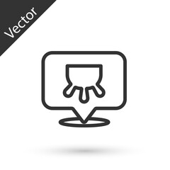 Grey line Udder icon isolated on white background. Vector