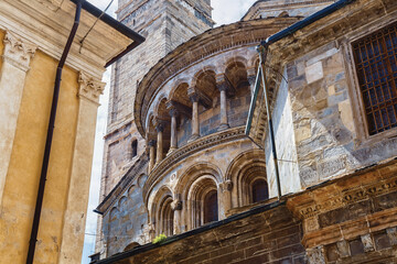 Details of the Basilica di Santa Maria Maggiore in Bergamo. It major town church and was founded in...