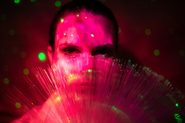 Galaktische Frau im cyber space