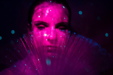 Galaktische Frau im cyber space