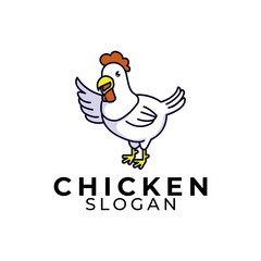Chicken flat logo design