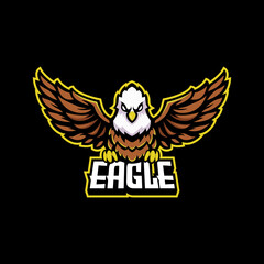 Eagle e-sport mascot logo design badge