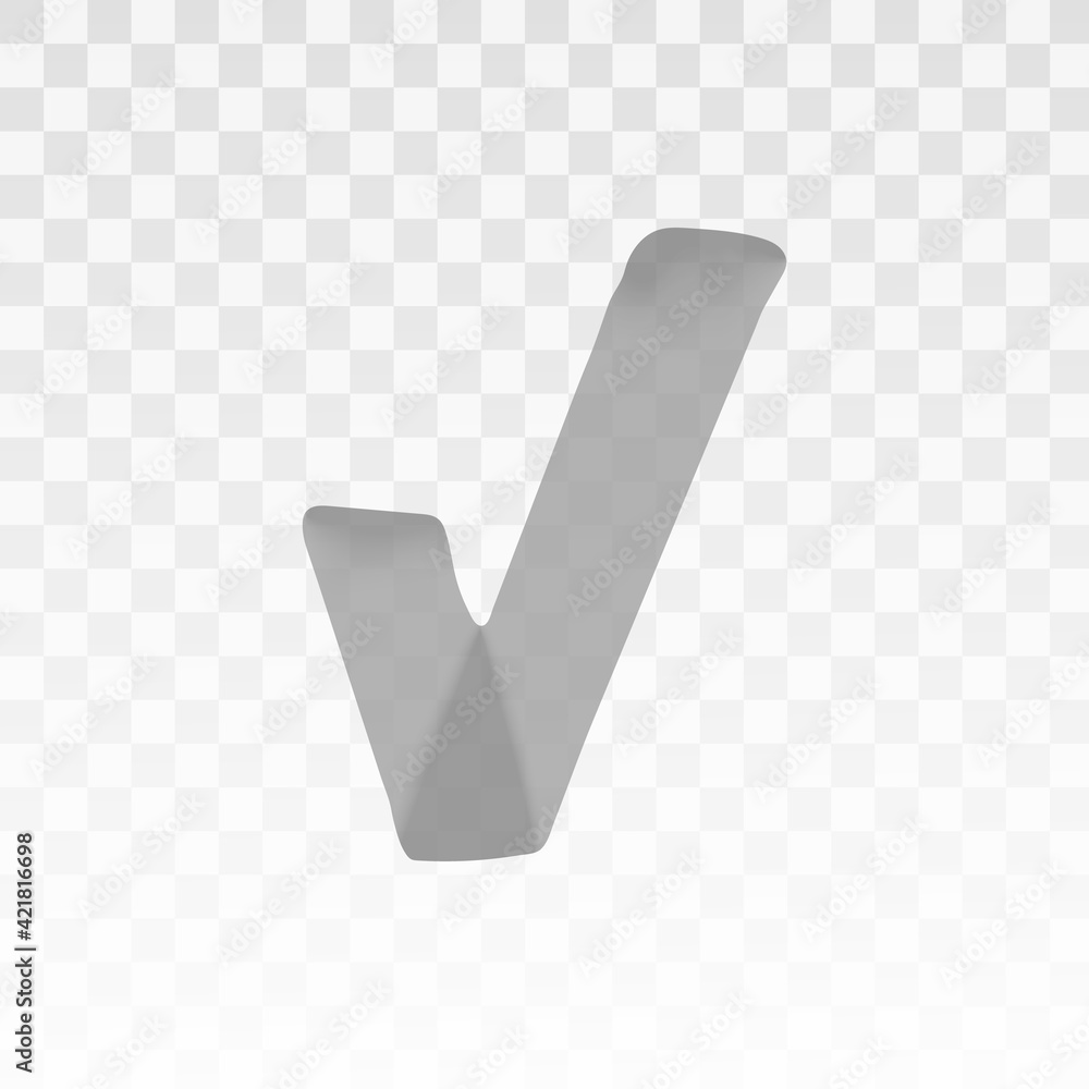 Poster grey highlighter check mark isolated on transparent background. marker pen highlight underline strok