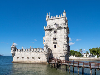 details of the tower of Belen in Portugal