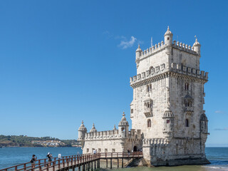 Fototapeta na wymiar details of the tower of Belen in Portugal