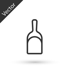 Grey line Dustpan icon isolated on white background. Cleaning scoop services. Vector