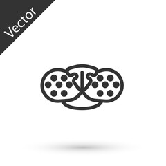 Grey line Cat nose icon isolated on white background. Vector