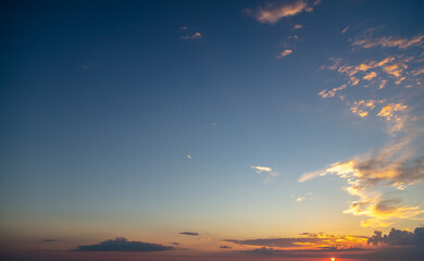 Fototapeta na wymiar Sky with clouds at sunset.
