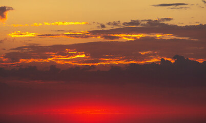 Sky with clouds at sunset.
