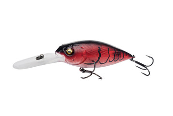 Wobbler with hooks for fishing as bait for fish, which is used for spinning. Fishing tackle for a fisherman.