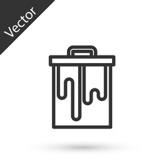 Grey line Honeycomb icon isolated on white background. Honey cells symbol. Sweet natural food. Vector