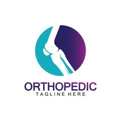 Orthopedic Health Bone Logo vector illustration Design template,Knee Bone Logo designs concept, Health Bone logo symbol icon