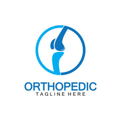 Orthopedic Health Bone Logo vector illustration Design template,Knee Bone Logo designs concept, Health Bone logo symbol icon