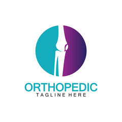 Orthopedic Health Bone Logo vector illustration Design template,Knee Bone Logo designs concept, Health Bone logo symbol icon