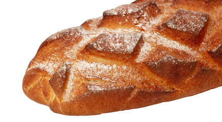 Fresh bread isolated on a white background.
