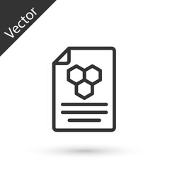 Grey line Honeycomb icon isolated on white background. Honey cells symbol. Sweet natural food. Vector