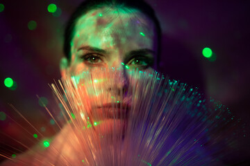 Galaktische Frau im cyber space