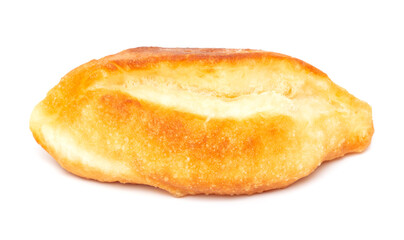 Pie with potatoes fried in oil isolated on a white background.