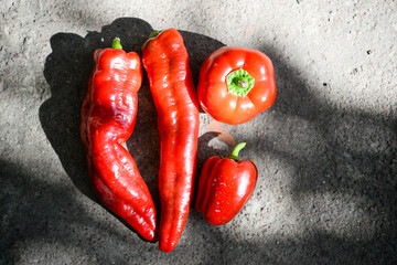 
Red pepper of different varieties - chili, hot, ratunda, bulgarian