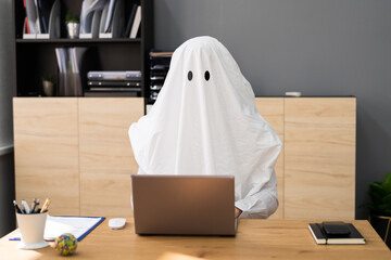 Ghostwriter In Office. Creative Ghost Writer - obrazy, fototapety, plakaty