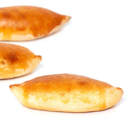 Cabbage patties isolated on a white background.