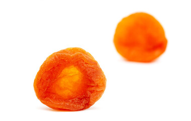 Fototapeta na wymiar Dried apricots isolated on a white background.