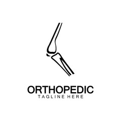 Orthopedic Health Bone Logo vector illustration Design template,Knee Bone Logo designs concept, Health Bone logo symbol icon