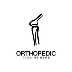 Orthopedic Health Bone Logo vector illustration Design template,Knee Bone Logo designs concept, Health Bone logo symbol icon