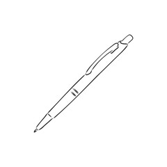 vector sketch illustration - fountain pen ballpoint pen, vector sketch on white background