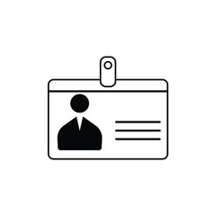 Identification card line icon on white background image