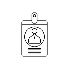 Identification card line icon on white background image
