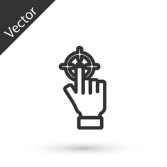 Grey line Target financial goal concept icon isolated on white background. Symbolic goals achievement, success. Vector