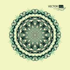 Mandala. Beautiful round pattern on a light background. Oriental ornament. Arabesque. Vector illustration.